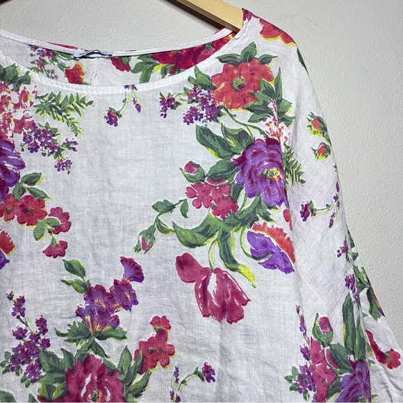 MODAMALFI Floral Linen Top - Picture 4 of 12